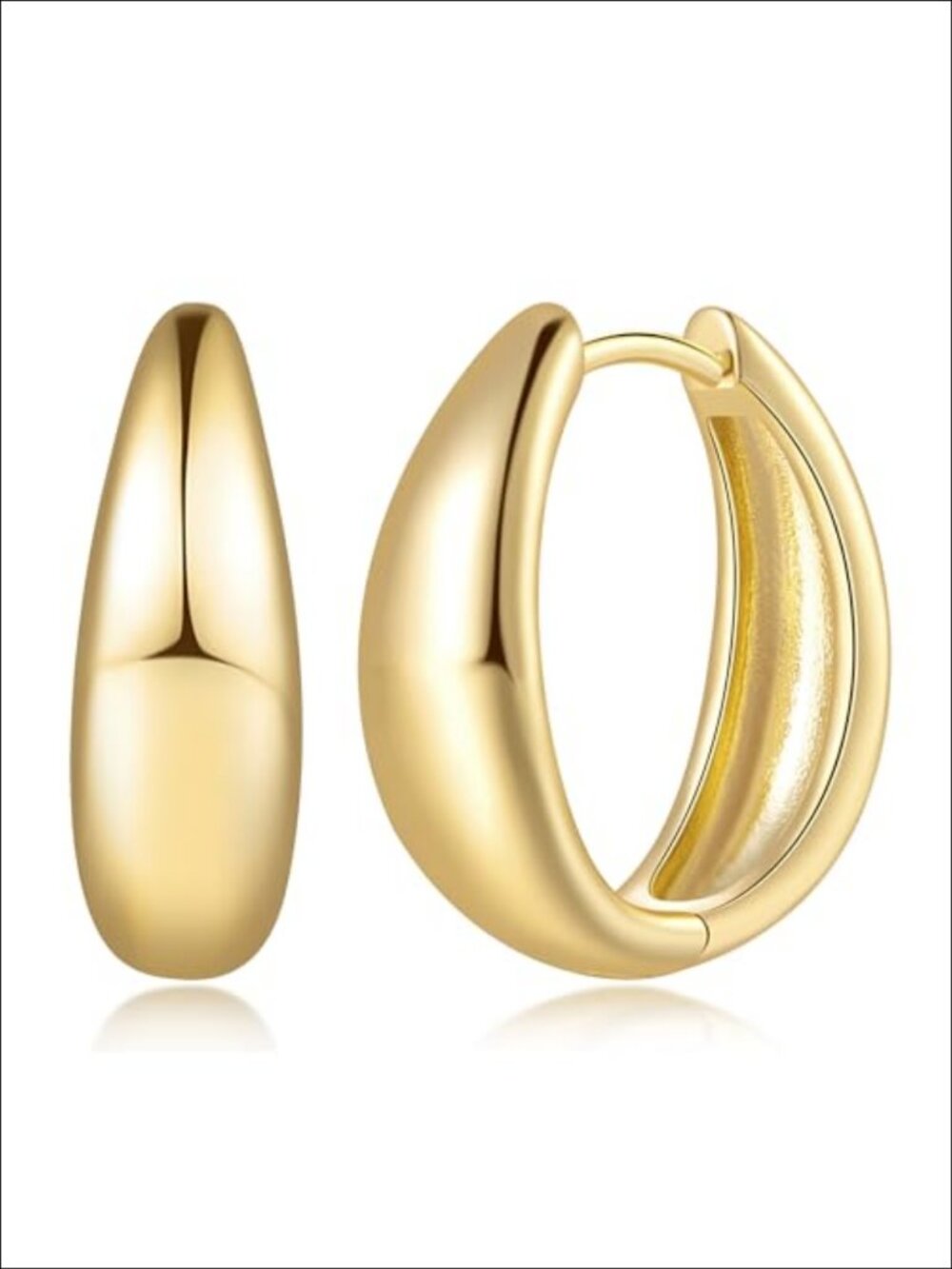 Gold Plated Hoop Earrings 14K Hinged Hoop Women
